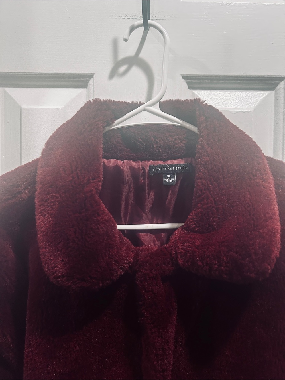Signature Studio Wine Faux Fur Teddy Jacket - Picture 7 of 10